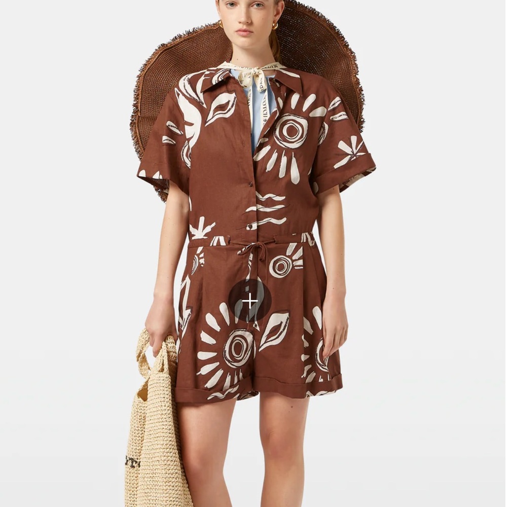 NWT Linen Utility Playsuit